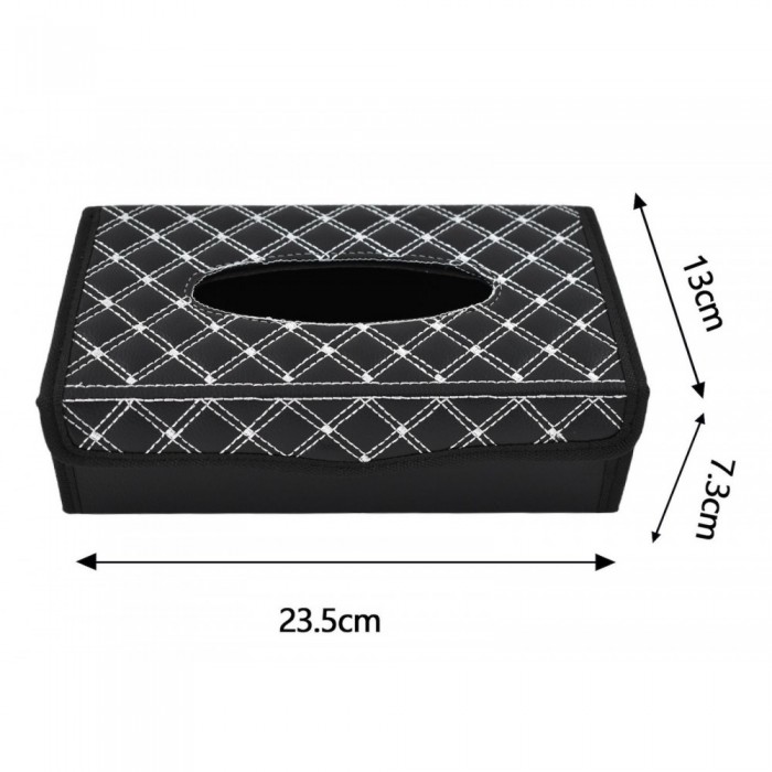 Θήκη Χαρτομάντηλων Αυτοκινήτου 23.5x13x7.3cm Μαύρο-Άσπρο Galifas