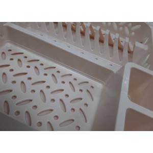 Πιατοθήκη Πλαστική Μπεζ με Δίσκο 45x37x8cm ForHome 