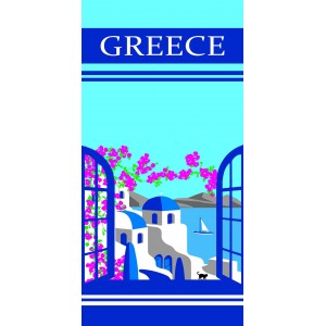 Πετσετα Θαλασσης Microfiber 75x150cm 255gr Πολύχρωμη Greece ForHome 7931238