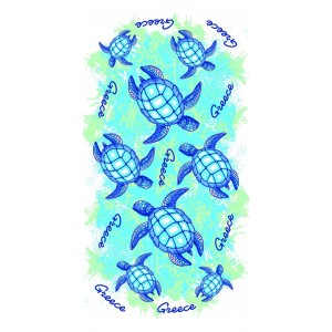 Πετσετα Θαλασσης Microfiber 75x150cm 255gr Χελώνες ForHome 7931238