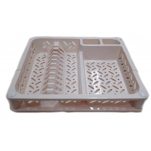 Πιατοθήκη Πλαστική Μπεζ με Δίσκο 45x37x8cm ForHome 
