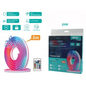 Αδιάβροχη Smart Ταινία LED 220V RGB Φως 5m με Τροφοδοτικό & Τηλεχειριστήριο General Trade 7925652