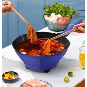 Ηλεκτρικό Wok 1360W με Χωρητικότητα 6lt Μπλε General Trade 7923457