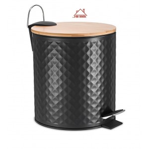 Κάδος Απορριμμάτων Μεταλλικός Black Dragon με Πεντάλ 5lt ForHome 7922726