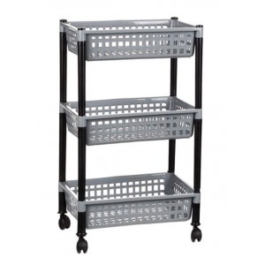 Τρόλεϊ φρούτων 3 Θέσεων Πλαστικό Γκρι 30x39xΥ62cm Galifas 5262889001
