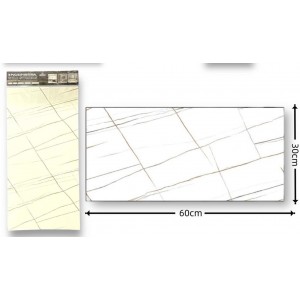 Διακοσμητικό Αυτοκόλλητο Τοίχου White Marble With Stripes 1τμχ 60x30cm Galifas 770148