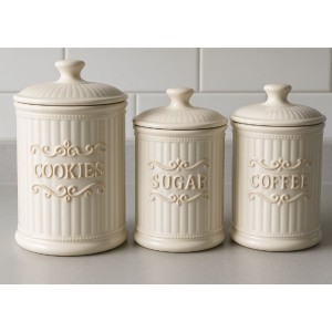 Μπισκοτιέρα Κεραμική Λευκή Bonzai 23cm Country House Galifas 9904165