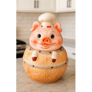 Μπισκοτιέρα Κεραμική Μεγάλη Chef Pig 17x17x30cm Galifas 41478