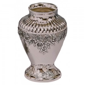 Διακοσμητικό Βάζο Μεταλλικό Ασημί Antiquariato Reale 10x21cm Galifas 977016