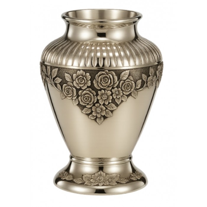 Διακοσμητικό Βάζο Μεταλλικό Ασημί Antiquariato Reale 15x25cm 