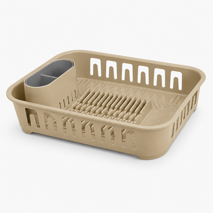 Πλαστικό στραγγιστήρι νεροχύτη Μπεζ SmartDrain Dish Organizer 39x29x9cm