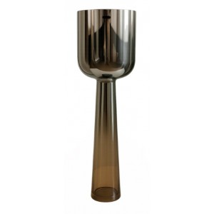 Κηροπήγιο Γυάλινο Ασημί-Μελί La beauté du Verre 12x40cm Galifas 7139040