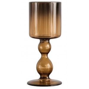 Κηροπήγιο Γυάλινο Ασημί-Μελί La beauté du Verre 11x30cm Galifas 7139030