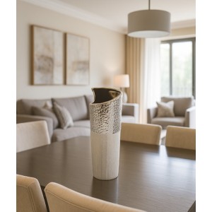 Διακοσμητικό Βάζο Κεραμικό Γκρι-Ασημί 11x33cm Galifas 7232633