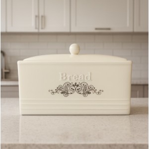 Ψωμιέρα με Καπάκι Κεραμική σε Λευκό Χρώμα Bread 31x18x18cm Galifas 2310160