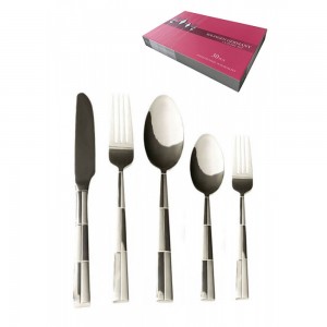 Σετ Μαχαιροπίρουνα Ανοξείδωτα 18/10 Ασημί Mat Dining Cutlery 30τμχ Galifas 774510