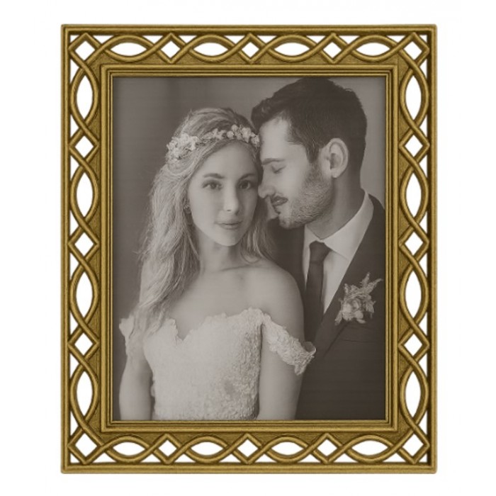 Κορνίζα απο Πολυρητίνη με Χρυσό Πλαίσιο Juntos por una eternidad 