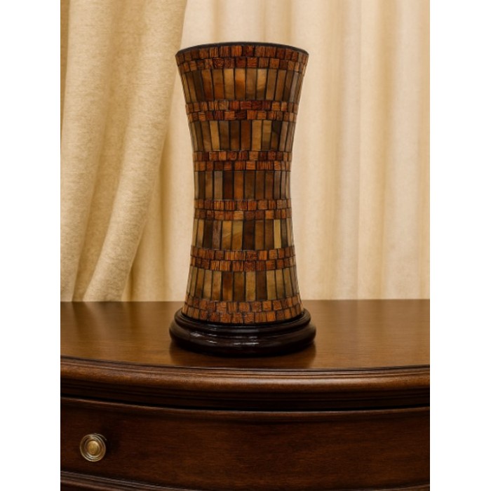 Βάζο Γυάλινο Cometa Armagedón σε ξύλινη βάση 15x33cm 