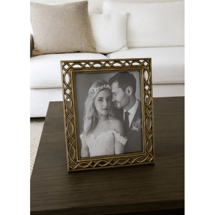 Κορνίζα απο Πολυρητίνη με Χρυσό Πλαίσιο Juntos por una eternidad 