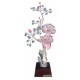 Διακοσμητικό Κρυστάλλινο Λουλούδι Flor de Cristal Ροζ σε ξύλινη βάση 15x10x36cm 