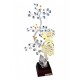 Διακοσμητικό Κρυστάλλινο Λουλούδι Flor de Cristal Κίτρινο σε ξύλινη βάση 15x10x36cm