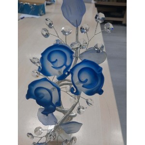 Διακοσμητικό Κρυστάλλινο Λουλούδι Bonsai de Cristal Γαλάζιο σε μαρμάρινη βάση 10x9x32cm Galifas 9126299