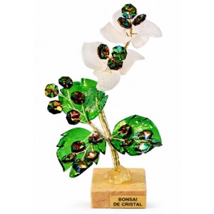 Διακοσμητικό Κρυστάλλινο Λουλούδι Bonsai de Cristal Πράσινο σε μαρμάρινη βάση 10x6.5x19cm Galifas 9126112