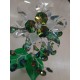 Διακοσμητικό Κρυστάλλινο Λουλούδι Bonsai de Cristal Πράσινο σε μαρμάρινη βάση