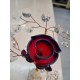 Διακοσμητικό Κρυστάλλινο Λουλούδι Bonsai de Cristal Κόκκινο σε μαρμάρινη βάση 10x4x19cm
