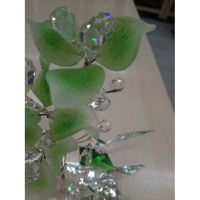 Διακοσμητικό Κρυστάλλινο Λουλούδι Bonsai de Cristal Πράσινο σε κρυστάλλινη βάση 