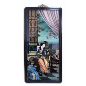 Πίνακας Γυάλινος Geisha 35x70cm με ξύλινο πλαίσιο από μαόνι Galifas 5504870
