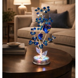 Διακοσμητικό Λουλούδι από Κρύσταλλο Bonsai de Cristal με φως μπαταρίας 12x10x30cm Galifas 7915041