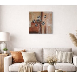 Πίνακας σε καμβά ανάγλυφο σχέδιο Abstract Flower Art 60x60cm Galifas 4450647