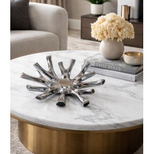 Διακοσμητική Πιατέλα Κεραμική Ασημί 30x27.5cm Galifas 947945