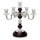 Κηροπήγιο Ξύλινο σε Καφέ Χρώμα 5 θέσεων Silver Elegance 22x22x29cm