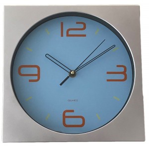 Ρολόι Τοίχου Πλαστικό Ασημί Modern 26x26cm Galifas