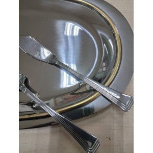 Πιατέλα Σερβιρίσματος Ανοξείδωτη 24x37cm με εξαρτήματα σετ 3τμχ Galifas 7714559