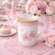 Κούπα από Πορσελάνη 380ml Pink Stripes Galifas 