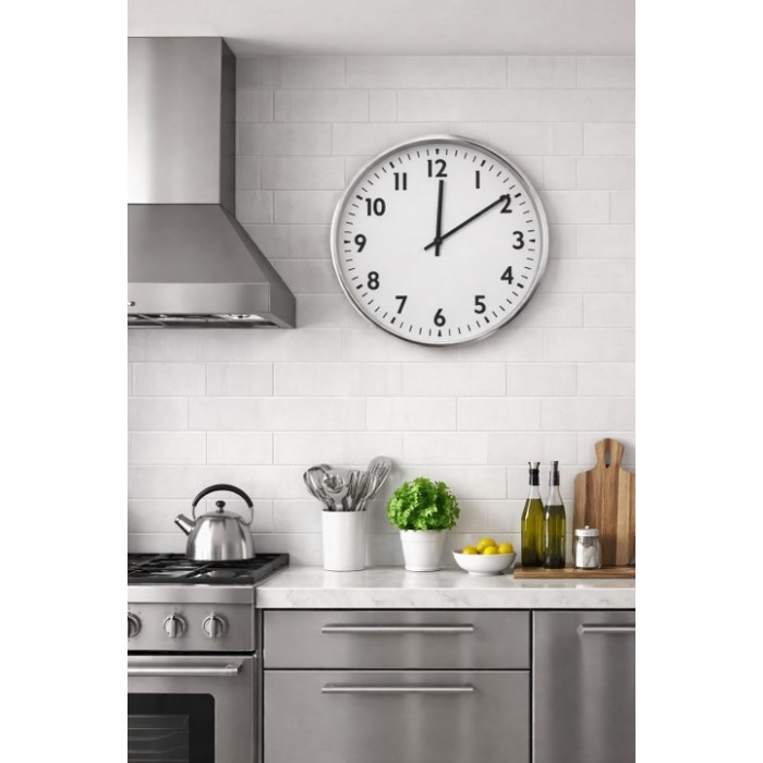 Ρολόι Τοίχου Μεταλλικό Inox 35cm
