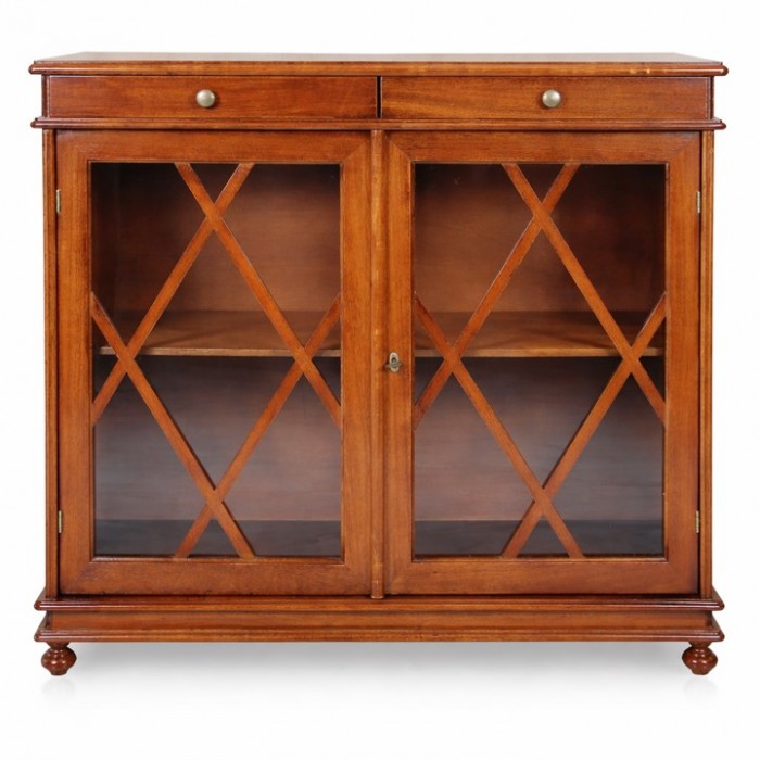 Βιτρίνα Ξύλινη Καρυδιάς Χαμηλή 110x40x100cm Galifas 07933100