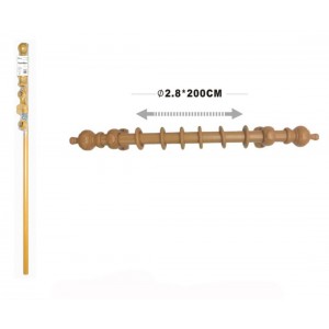 Ξύλινο Κουρτινόξυλο Μονό Φ28mm 120cm Φυσικό Galifas 7294659