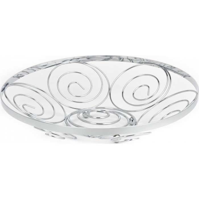Φρουτιέρα Μεταλλική Στρογγυλή Inox 28x7cm