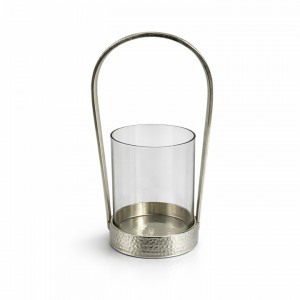 Διακοσμητικό Φανάρι Μεταλλικό Ασημί 18x38cm 907813