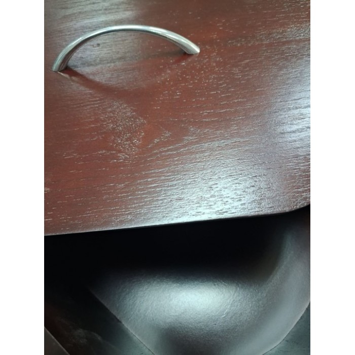 Ψωμιέρα με Καπάκι Ξύλινη Καφέ 35x25.5x18cm