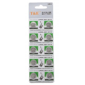 T&E Button AG13 Αλκαλικές Μπαταρίες LR44 10τμχ