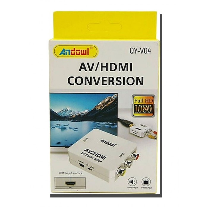 Andowl QY-V04 Μετατροπέας RCA female σε HDMI female Λευκό 1τμχ