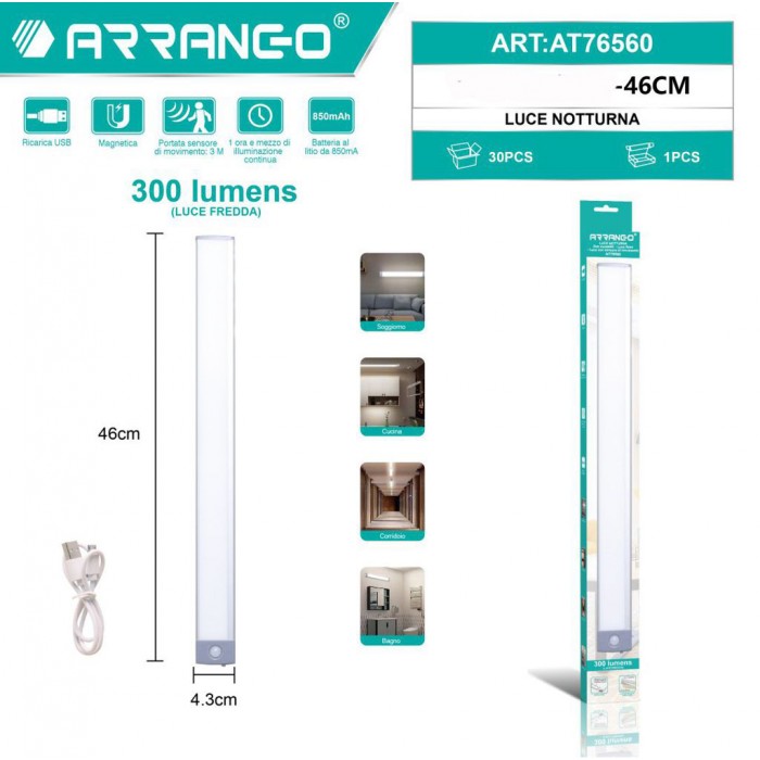 Φωτιστικό Led Επιτοίχιο 46x4.3cm Arrango