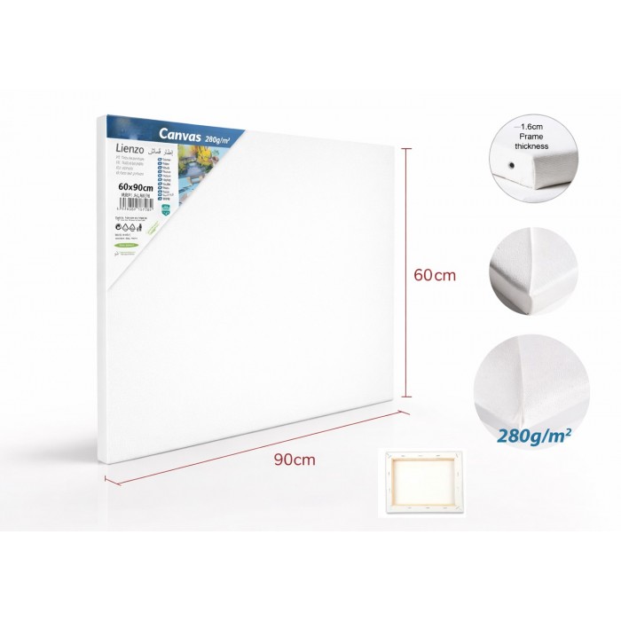 Καμβάς σε Τελάρο Λευκός Ορθογώνιος 60x90cm 280gr/m² 1τμχ