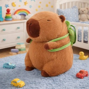 Λούτρινο Καπιμπάρα με Backpack Χελώνα 35cm 1440-276 Καφέ