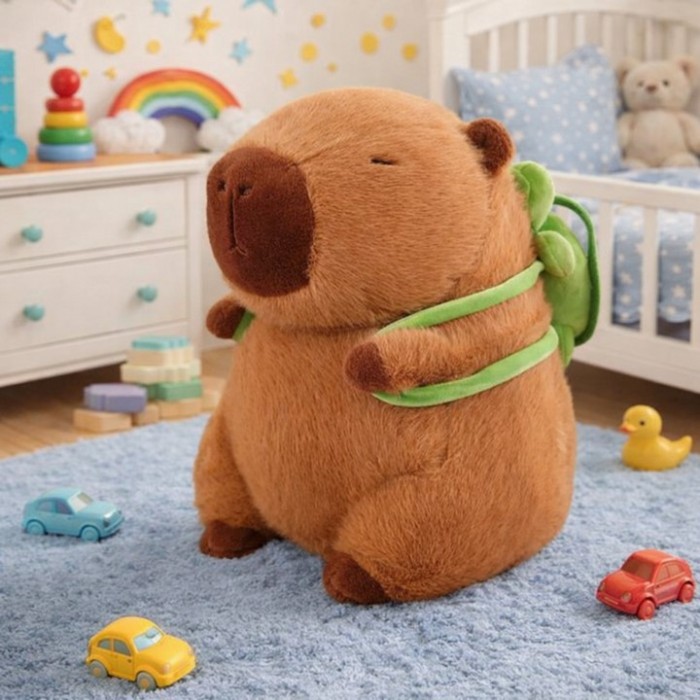 Λούτρινο Καπιμπάρα με Backpack Χελώνα 35cm 